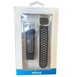 Fitbit NWT Black Designer Band for Fitbit Charge 2 Adjustable Watch Band
